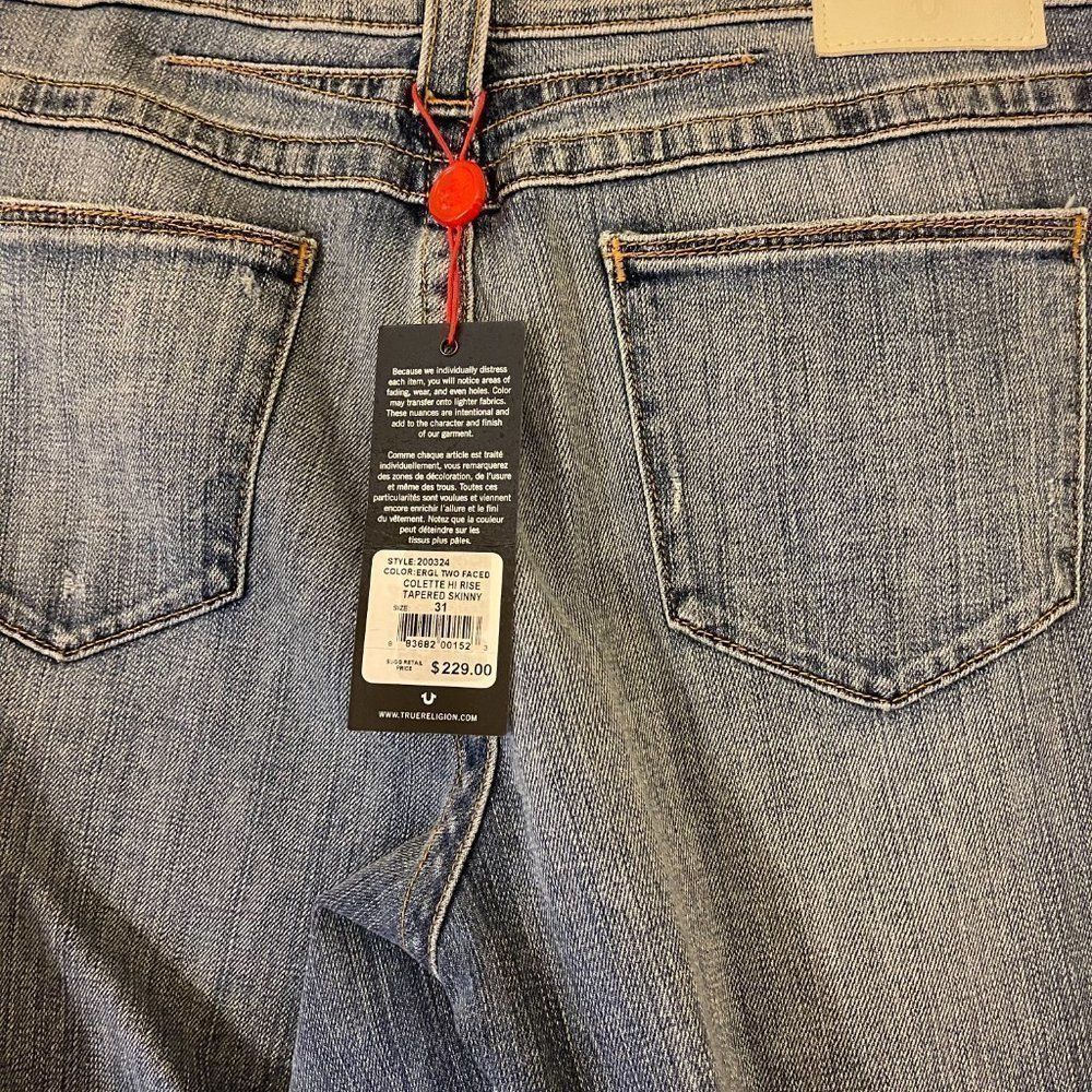 🆕True Religion Colette HR Tapered Skinny Jeans - Picture 6 of 12